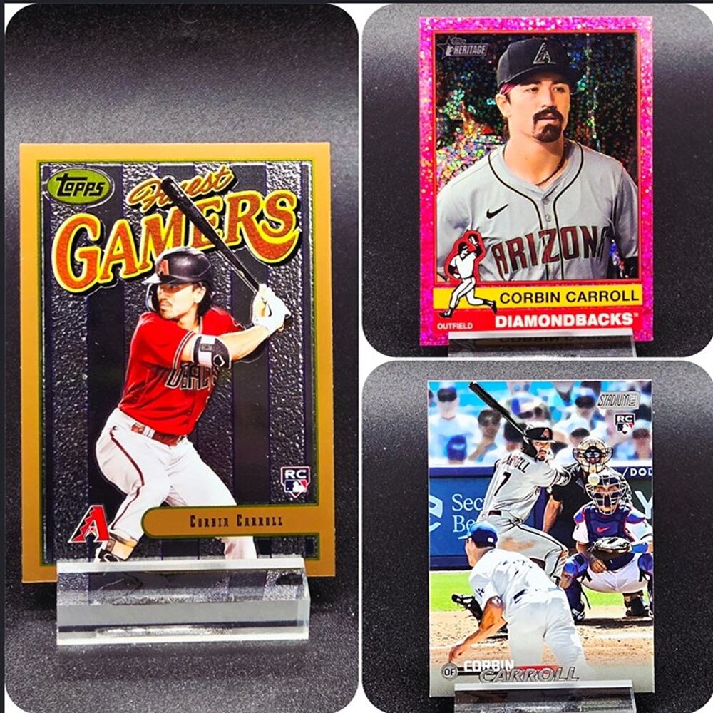 Corbin Carroll Finest Stadium Club Pink Refractor RC Arizona Diamondbacks Star